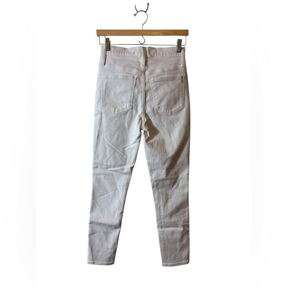 MADEWELL denim jeans white button fly 10” high rise skinny crop 26 - Picture 2 of 6